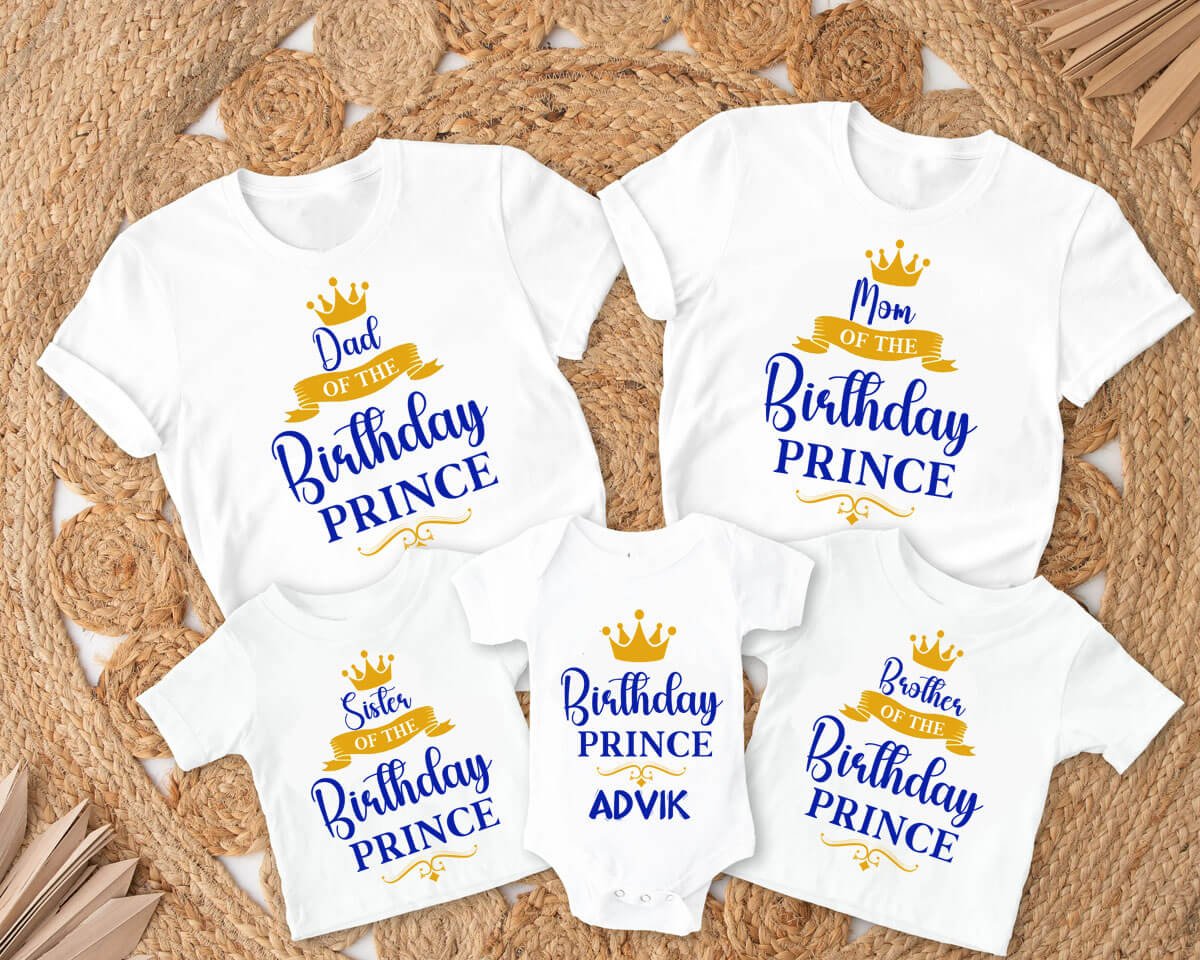 birthday prince matching family tshirts outfit