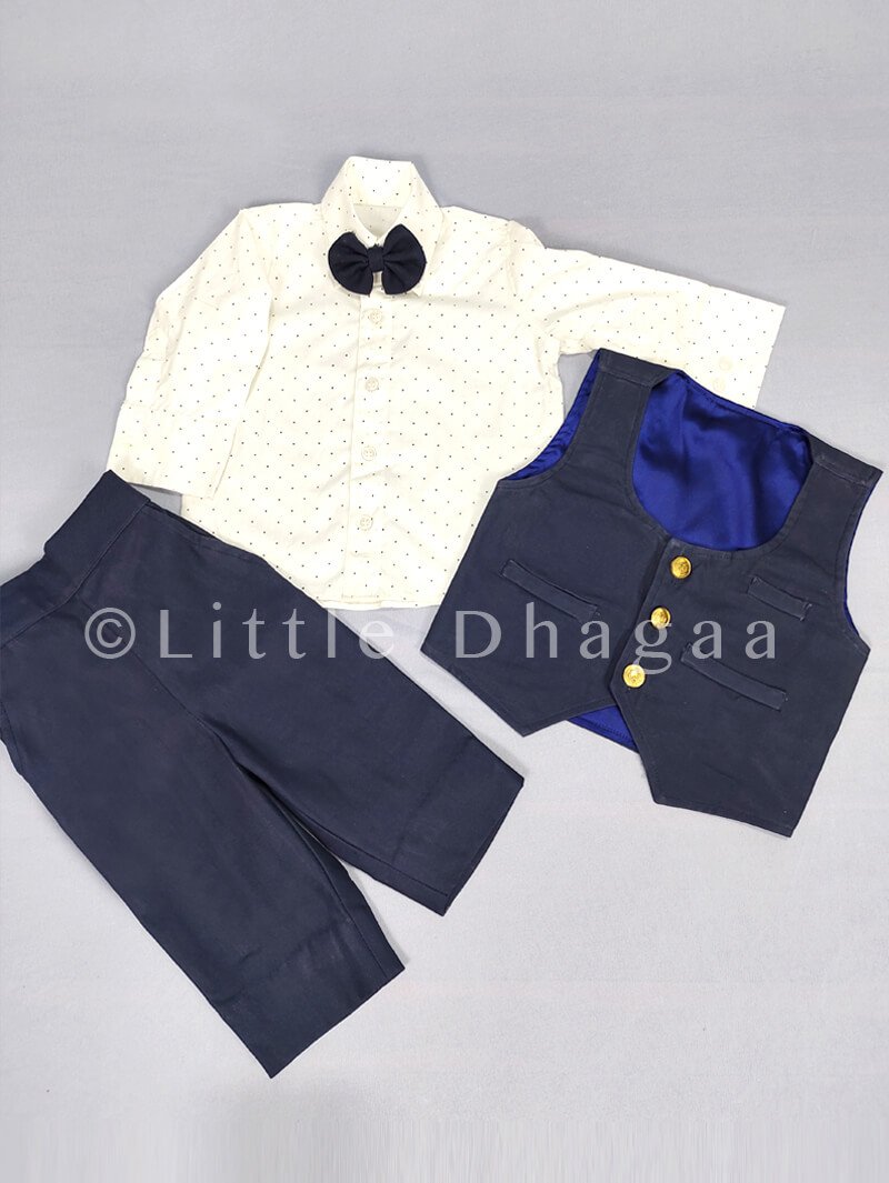 Navy blue baby boy partywear outfit