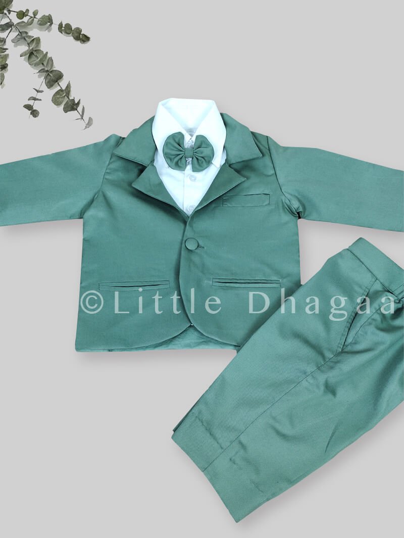 Kids Formal 3 Piece Pastel Green Blazer Set – Boys Party Outfit