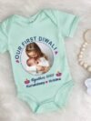 Custom Our First Diwali Together Onesie for Baby Boy & Girl