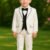 Boys white tuxedo suit for wedding, birthday party