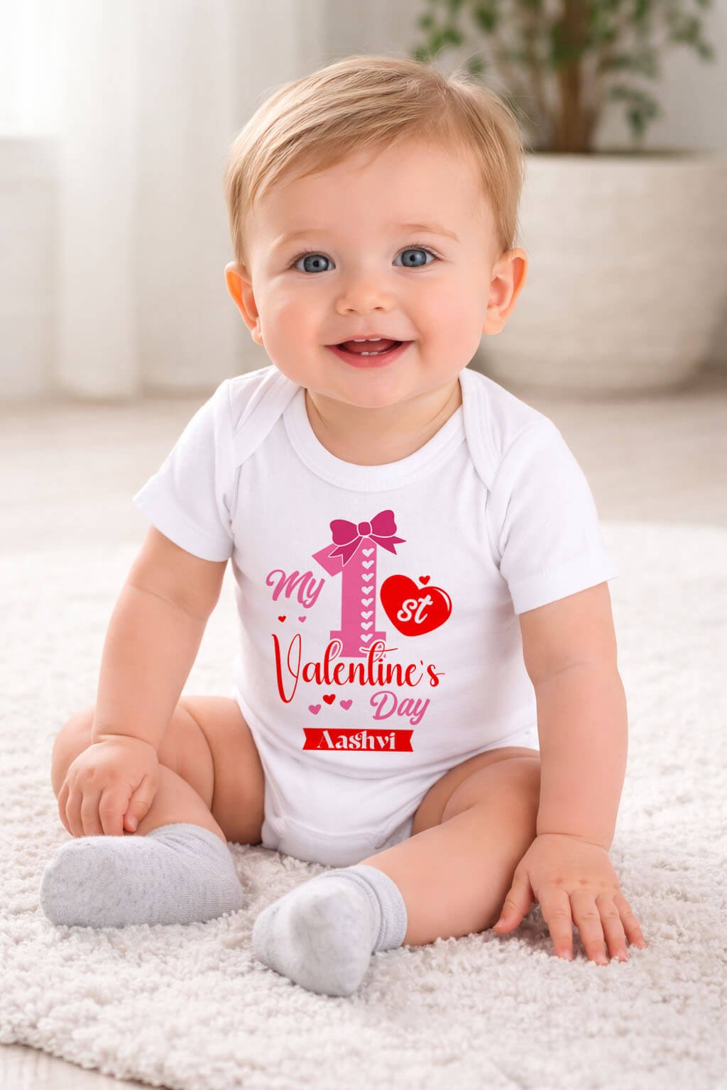 Personalized My First Valentine baby Onesie Online