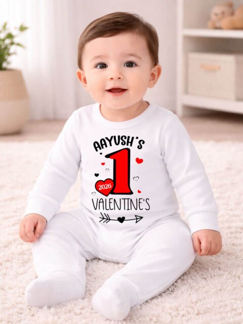 Baby Boy Girl First Valentine's Day Jumpsuit, Romper