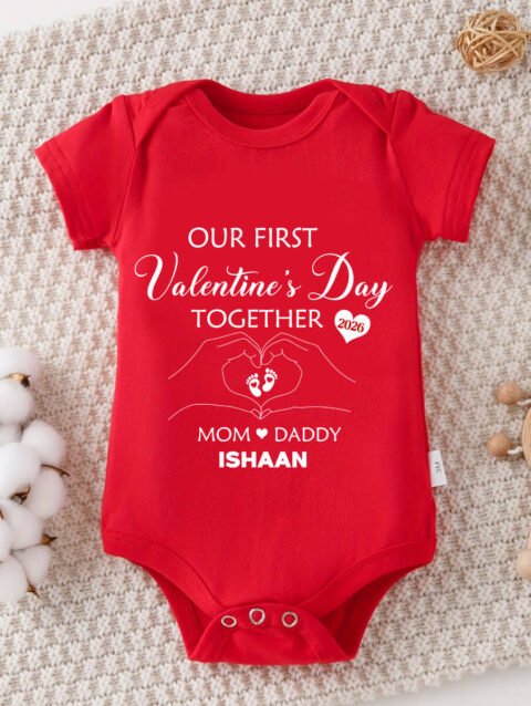 Our First Valentine’s Day Together baby onesie for newborn