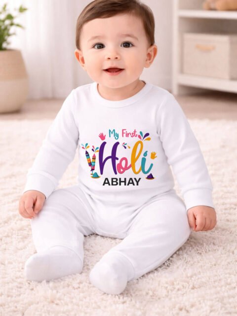 Buy First Holi Jumpsuit for Baby Girl Boy