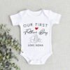 Personalized First Fathers Day Onesie, Daddy Outfit