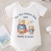 Our First Father’s Day Daddy & Baby Bear Onesie Romper, Bodysuit