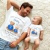Personalized happy 1st Father’s Day Daddy & Baby Matching T-Shirt and Onesie set