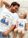 Personalized happy 1st Father’s Day Daddy & Baby Matching T-Shirt and Onesie set