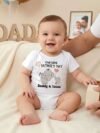 Happy 1st Father's Day Elephant Onesie, Custom Gift For New Dad