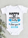 Cute First Fathers Day baby romper for newborn boys and girls gift