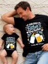 Customized Happy First Fathers Day T-Shirt Baby Romper