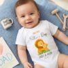 Personalized First Father's Day Lion Onesie, Baby Bodysuit Gift