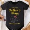Personalised Our First Fathers Day Baby Romper Bodysuit Onesie