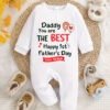 Personalised Name Our First Father's Day Baby Jumpsuit