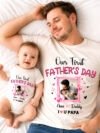 Custom Photo Father’s Day Combo T-Shirt, Daddy & Baby Matching Outfit Gift
