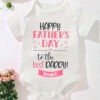 Our First Father's Day Printed Cotton Onesie Bodysuit