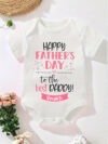 Our First Father's Day Printed Cotton Onesie Bodysuit