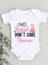No Hair Don't Care Personalised Baby Girl Bodysuit, Onesie