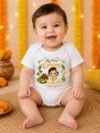 Cotton onesie perfect for first Onam photoshoot and family celebration