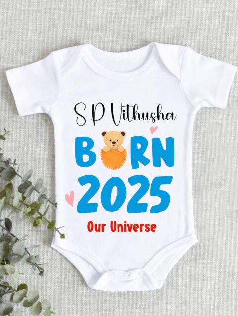 Personalized Born 2025 Our Universe Baby Onesie | Custom Baby Romper