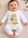 Customised First Onam Baby Jumpsuit With Mom & Dad