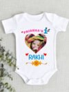 Custom My 1st Rakhi Photo Bodysuit Onesie for Newborn Baby Boy and Girl