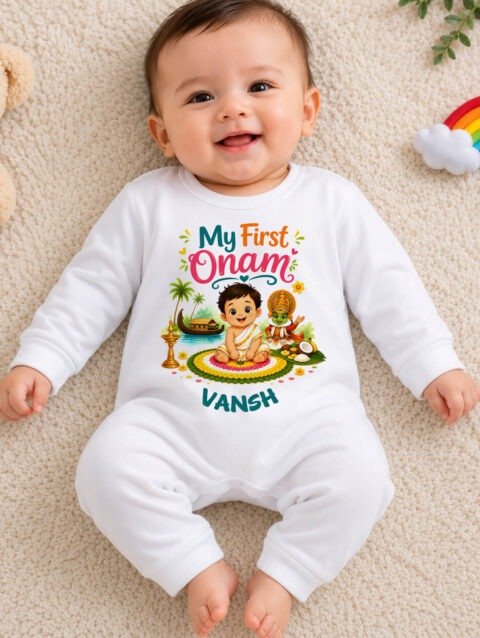 Customized Name First Onam Adorable Jumpsuit