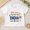 Little Heart Big Love for Indian Flag Kids T-shirt, Patriotic Tricolor Independence Day Baby T-Shirt