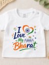 I Love My Bharat Kids Printed T-Shirt Online, Baby Patriotic Tee
