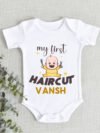 Customized My First Haircut Onesie Romper, Mundan Ceremony Baby Outfit