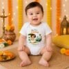 Newborn Baby Girl Personalized My First Onam Bodysuit, Onesie, Romper