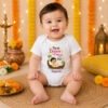 Personalized Baby Boy First Onam Outfit With Mom & Dad Romper