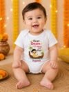 Personalized Baby Boy First Onam Outfit With Mom & Dad Romper