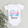 Personalised No Hair Don't Care Baby Onesie, Romper, Jumpsuit