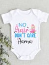 Personalised No Hair Don't Care Baby Onesie, Romper, Jumpsuit