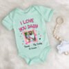 I Love You Daddy Personalized Photo Baby Onesie, Newborn T-shirt