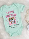 I Love You Daddy Personalized Photo Baby Onesie, Newborn T-shirt