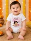 Custom Baby Girl 1st Onam Outfit featuring a Personalized First Onam Onesie