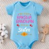 Personalized Blue My First Raksha Bandhan Onesie Baby Gift