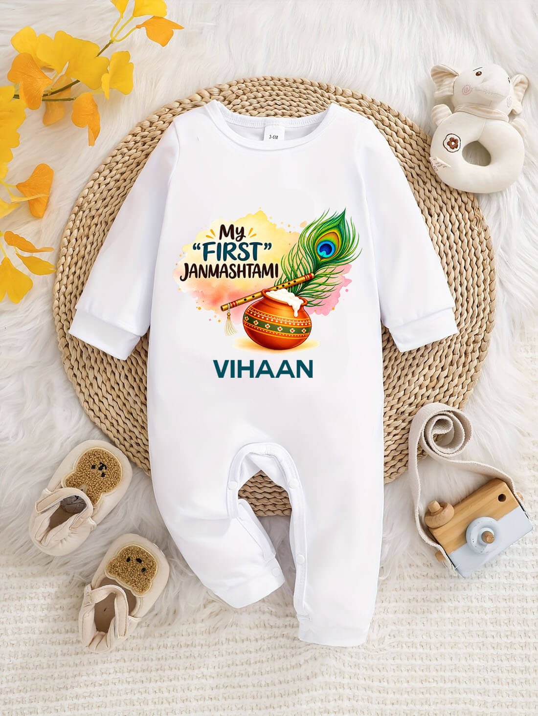 First Krishna Janmashtami Baby Outfit, Jumpsuit Gift