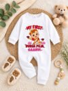 My First Durga Puja Baby Jumpsuit, Personalized Baby Name Outfit