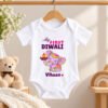 Personalized Baby Elephant First Diwali Bodysuit, Custom 1st Diwali Romper & T-Shirt