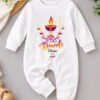 Customized Name Baby's First Diwali Outfit Jumpsuit