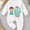 Customized Baby Name First Diwali with Mumma and Papa Jumsuit