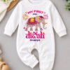 My First Diwali Baby Outfit, Personalized Elephant Diwali Jumpsuit for Boys & Girls