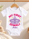 My First Diwali Printed Romper, 1st Diwali Onesie, Bodysuit