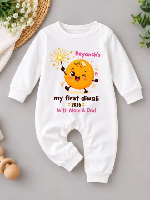 Baby Boy My First Diwali with Mom & Dad Outfit