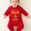 My First Diwali Full Sleeve Romper, Diwali baby Jumpsuit