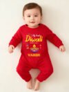 My First Diwali Full Sleeve Romper, Diwali baby Jumpsuit